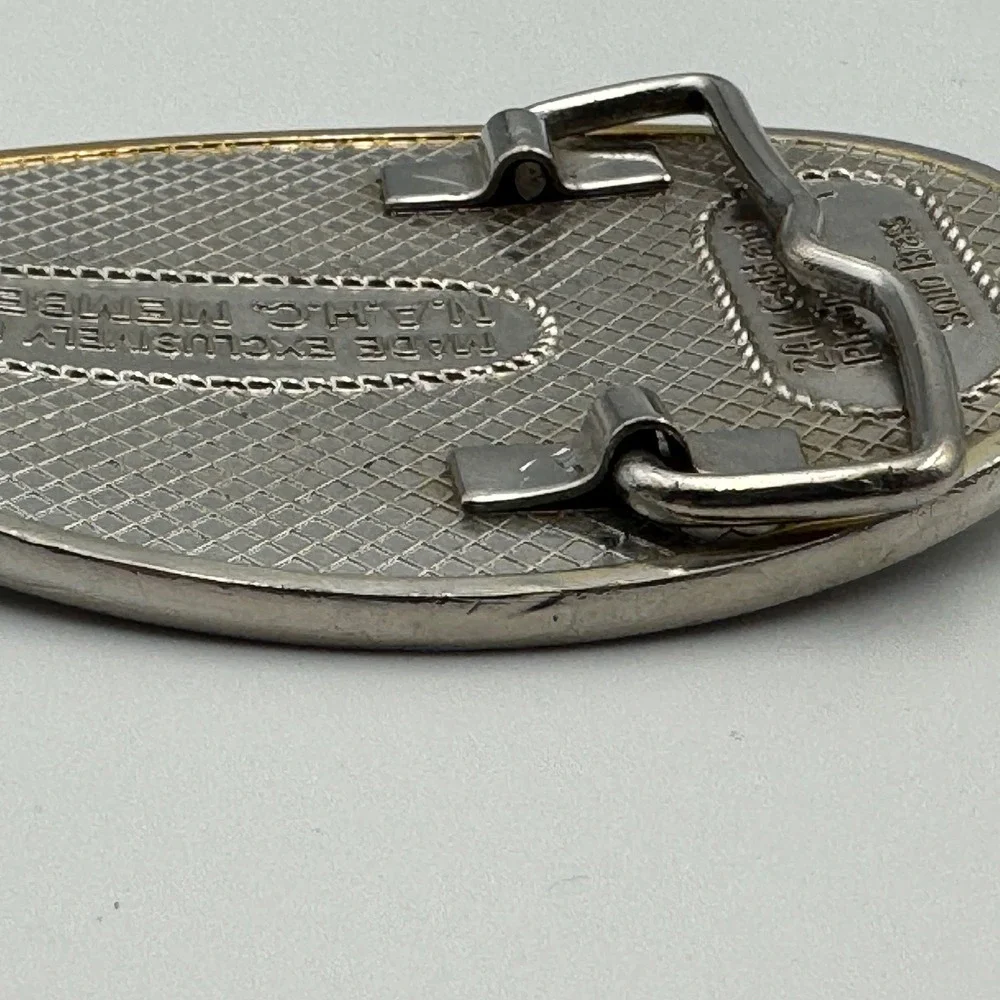 North American Hunting Club Eagle Belt Buckle 24K Gold Rhodium Plate Solid Brass
